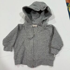 Burt’s Bees 0-3 months Gray full zip hooded sweatshirt